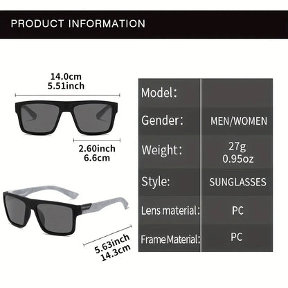 Fashion Polarized Sunglasses For Men And Women Luxury Driving Fishing Trip Vintage Square Sunglasses For Men UV400 Glasses
