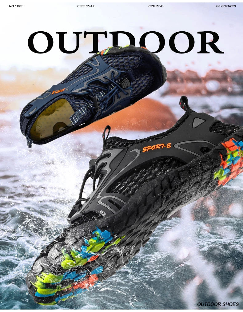 Water Shoes For Men Trekking Hiking Shoes Drainage Beach Aqua Shoe Quick Dry Swim Barefoot Sandal Diving Fishing Surfing Sneaker