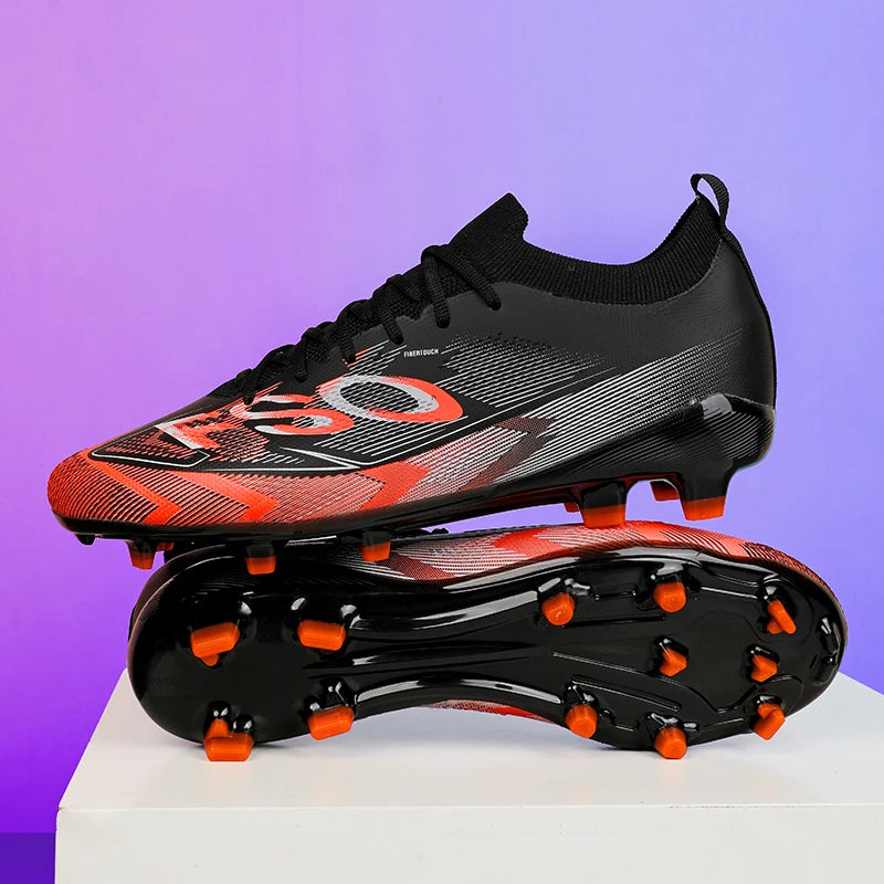 Nouvelles chaussures de football pour hommes FG, chaussures de football ultralégères, chaussures d'entraînement en plein air, chaussures de match de football, crampons longs antidérapants, livraison directe