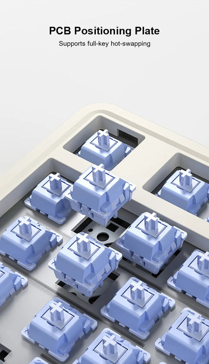 AULA AU75 E-Sports-Gaming-Mechanische Tastatur, Drei Modi, 81 Tasten, PBT-Tastenkappen, Hot-Swap-fähig, RGB, kabellose Tastatur für PC-Desktop und Tippen