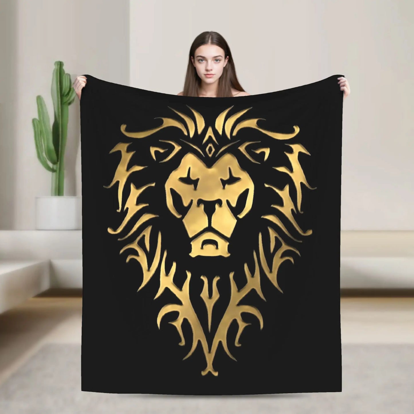 WOW World of Warcraft Arthas Retro Game Flannel Blanket  Super Warm Throw Blanket for Bedroom Camping Bedspread Sofa Bed Cover