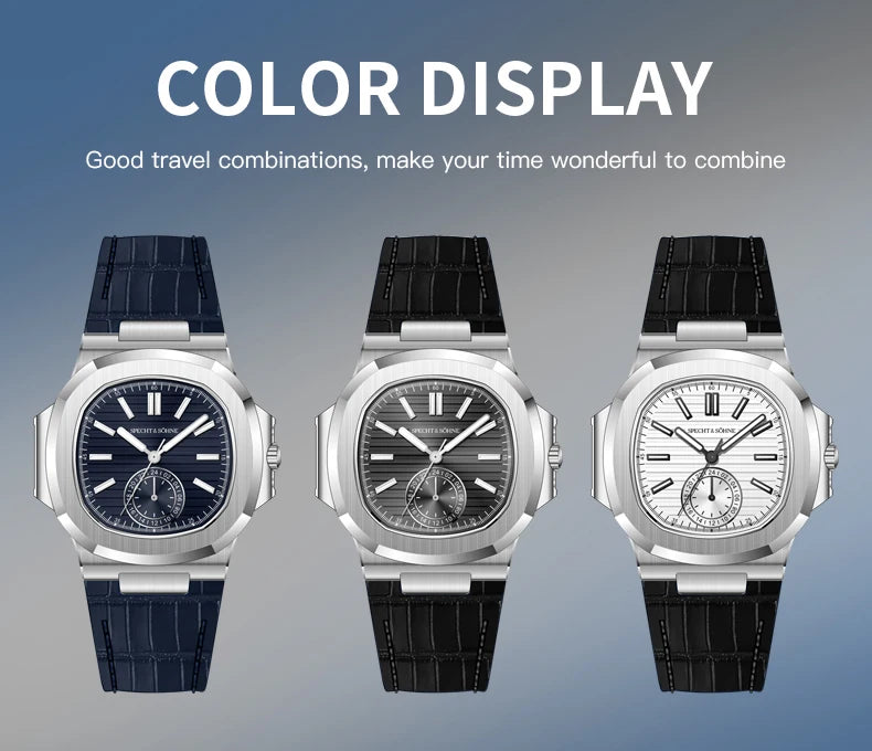 Specht & Söhne New Classic 40.8MM Ultrathin Watch For Men Japan VH60 Movt Sapphire Crystal 5980 Sports Wristwatch 50M Waterproof