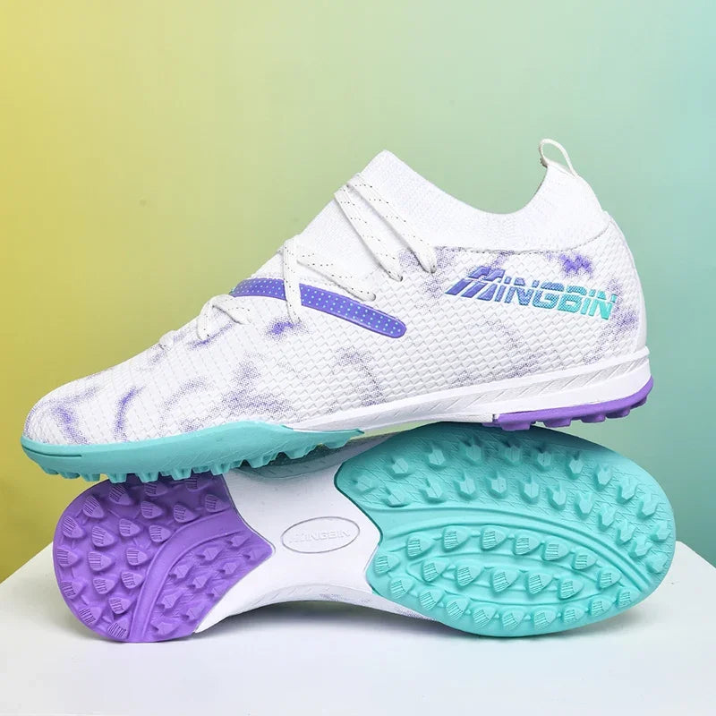 Men's Turf Soccer Shoes Cleats Professional Football Boots Breathable Mesh Youth Soccer Anti-Skid Male Sneakers Society Chuteira