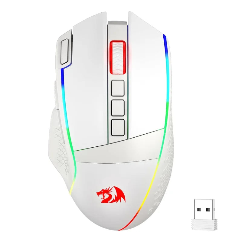 Redragon M991 trådlös gamingmus 26000 DPI, 3 lägen för gamers, 9 makroknappar, RGB-bakbelysning, svart