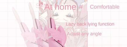 Pink Gaming Chair for Girls with Footrest, Ergonomic Swivel Gaming Chair, Adjustable Office Computer Chair, Cute Cartoon Gamer Chair