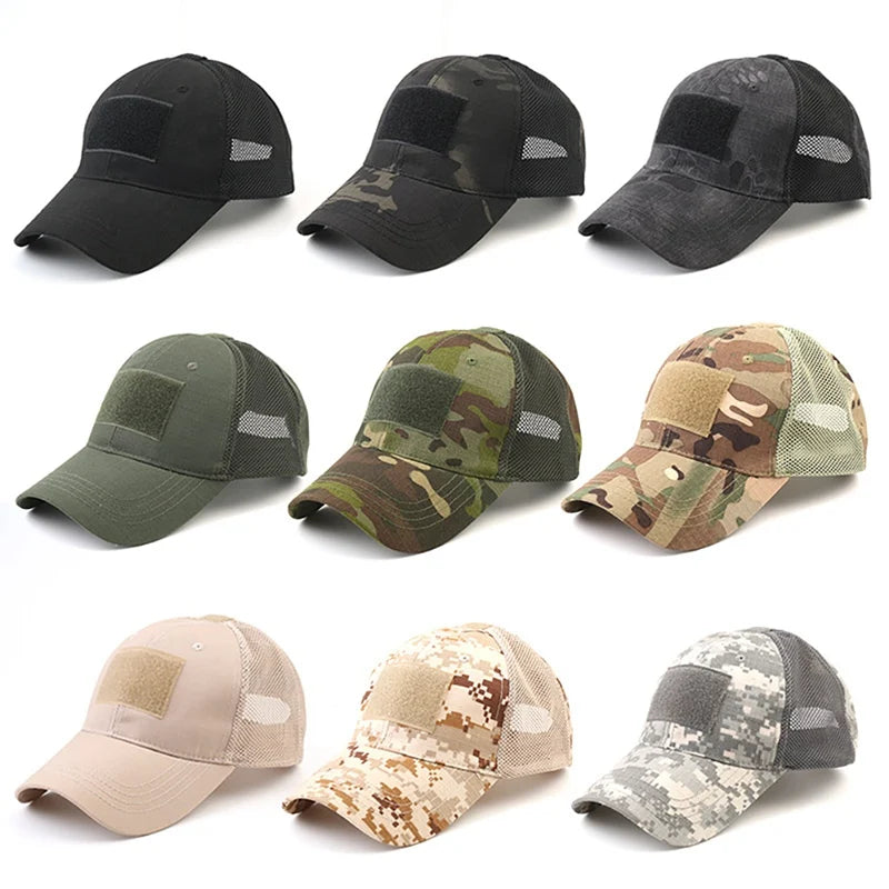 Podesiva kapa Outdoor Multicam kamuflažnog uzorka s mrežicom, taktička snapback kapa za airsoft, ribolov, lov, planinarenje i košarku