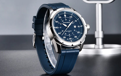 Montre pour homme SAPPHERO – Montre à quartz de luxe, étanche jusqu'à 50 m, équipée d'un mécanisme importé et d'un boîtier en acier inoxydable – Une idée cadeau idéale pour homme.