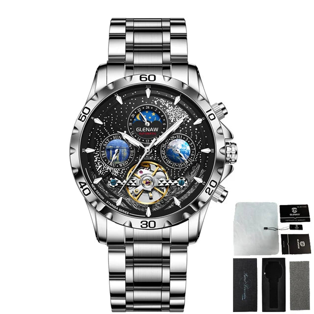 Montre automatique pour homme GLENAW – Montre mécanique étanche, design de luxe, style élégant et professionnel
