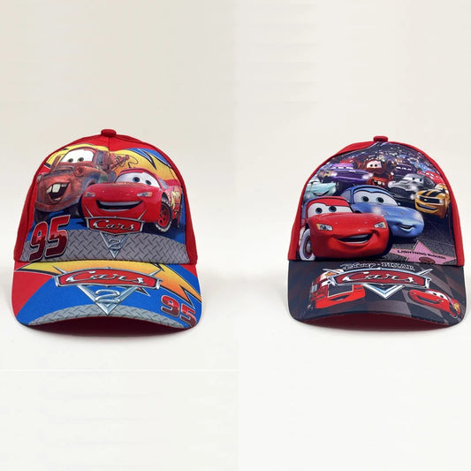 Disney Cars 2 Anime Figure Lightning McQueen Cartoon Baseball Cap Terylene Peaked Cap Kid's Dress Up Sunscreen Headgear Gifts