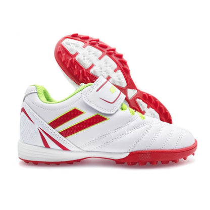 Zapatillas de fútbol para niños y niñas Tf, con cierre de velcro, sin tacos, para lacrosse, para principiantes, para críquet y para béisbol