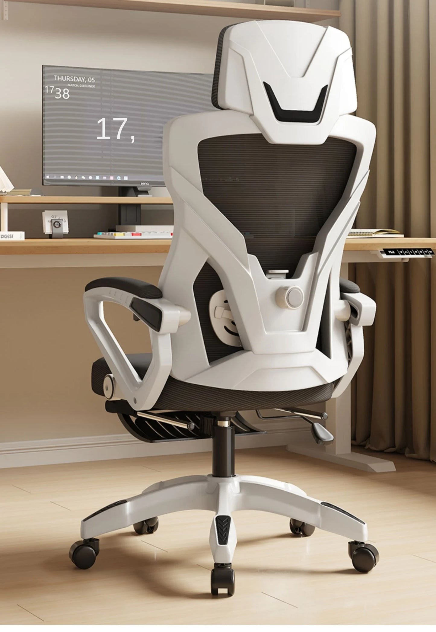 Ergonomischer Relaxsessel, bequemer Bürostuhl, Computerstuhl für zu Hause, Studentenwohnheim, Gaming-Stuhl mit Fußstütze
