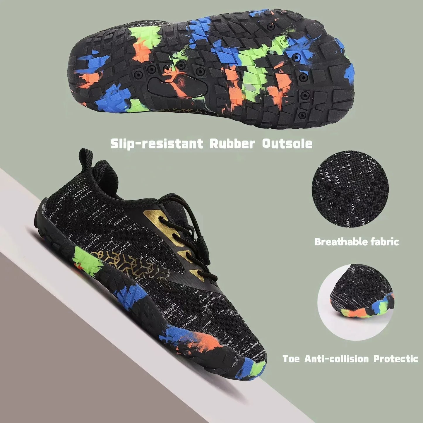New Children's Aqua Shoes Women Colorful Walking Sports Upstream Wading Sneaker Breathable Mesh Five Fingers Swimming Water Shoe