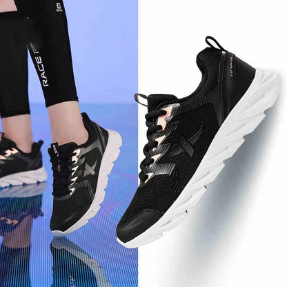 Xtep Running Shoes Non-Slip Soft Women’s Sports Shoes Leather Upper Shock Absorption Female Sneakers 879318110073