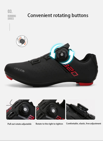 Scarpe da ciclismo professionali con suola in gomma, fibbia a bottone, scarpe da MTB da donna senza chiusura, scarpe da ciclismo indoor da uomo, scarpe da ciclismo cross-country