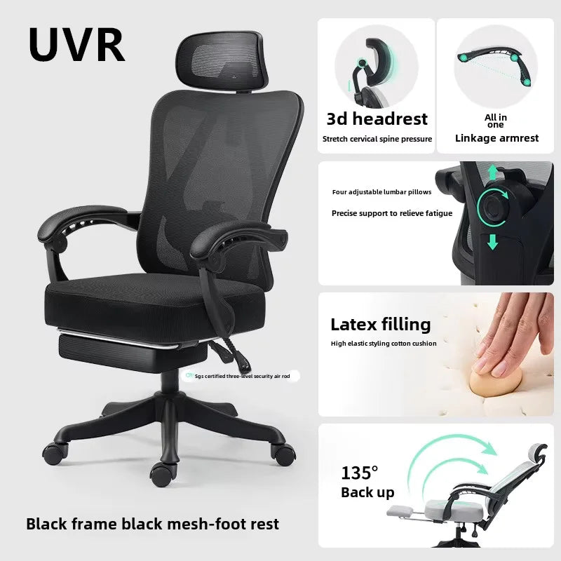 UVR Ergonomic Gaming Computer Chair with Adjustable Height, Swivel Office Chair, Comfortable Armrest Lift Chair for Home & Work