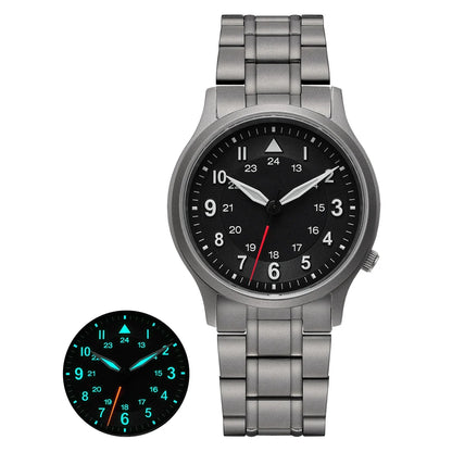 BERNY Titanium Watches for Men Classic Men's Field Watch Easy Read Outdoor Quartz Wristwatch Super Luminous Sapphire 5ATM