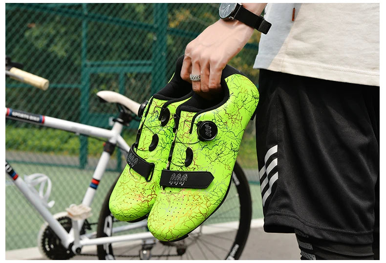 Zapatillas de ciclismo para hombre con cierre automático; zapatillas de ciclismo de carretera; zapatillas deportivas de ciclismo de montaña para exterior; zapatillas de ciclismo de spinning para mujer para interior