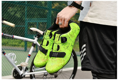 Zapatillas de ciclismo para hombre con cierre automático; zapatillas de ciclismo de carretera; zapatillas deportivas de ciclismo de montaña para exterior; zapatillas de ciclismo de spinning para mujer para interior