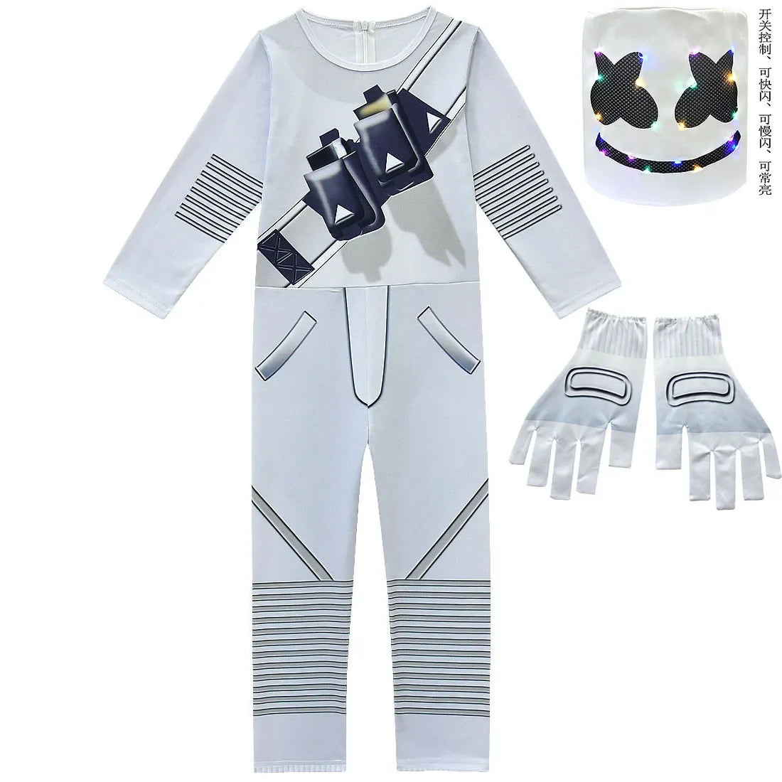 ❤★❤Fatos macacão DJ guerrilla warfare para crianças, roupa de cosplay de palhaço, fato de Halloween, Natal, festa temática, jogo, cosplay Fortnites Co★♥★