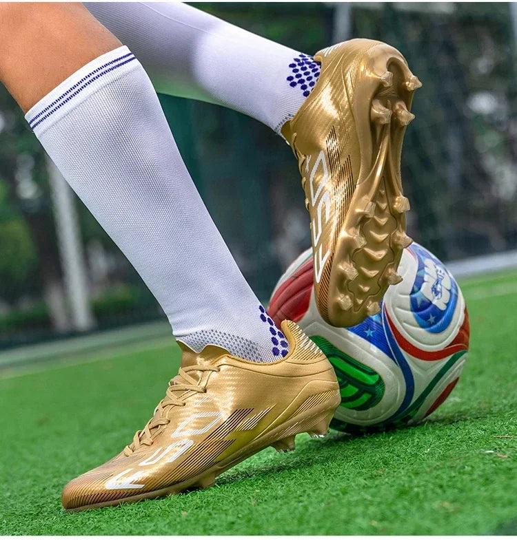 Nouvelles chaussures de football pour hommes, chaussures d'entraînement, baskets de match, chaussures de football pour terrain en herbe, chaussures de sport professionnelles antidérapantes, ultra-légères, unisexes.