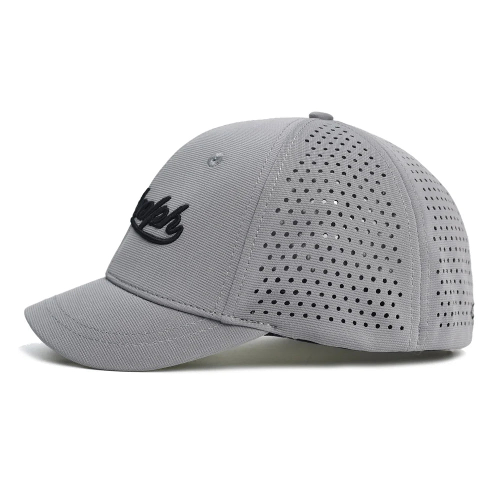 Boné de basebol em malha com pala curta e parte traseira fechada para homem e mulher, respirável, estilo snapback, boné dad hat ajustado e ajustável, cor lisa, estilo trucker