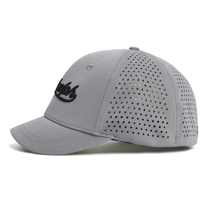 Boné de basebol em malha com pala curta e parte traseira fechada para homem e mulher, respirável, estilo snapback, boné dad hat ajustado e ajustável, cor lisa, estilo trucker