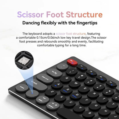 98-Key Ultra-Thin Silent Keyboard with Scissor-Switch, Tri-Mode BT/2.4G/Type-C Connectivity&Ergonomic Design For Typing