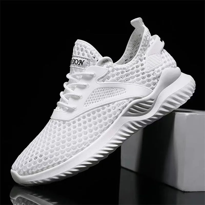 Breathable Mesh Running Shoes Men's Low Cut Slip-On Sports Sneakers Flat Heel Lightweight Comfortable Unisex Trainers