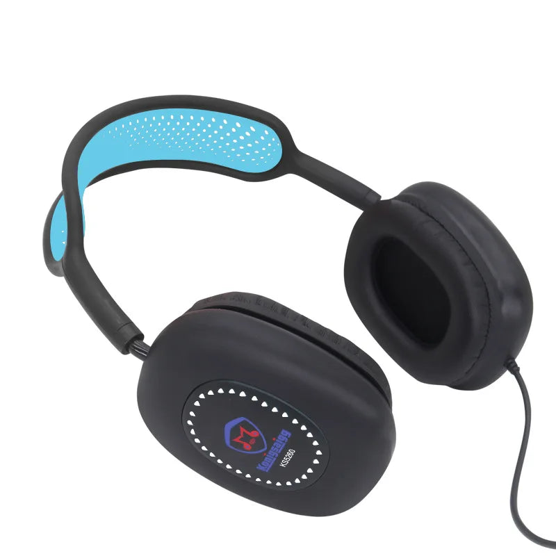 Casque filaire supra-auriculaire avec coussinets d'oreille doux. Compatible avec les téléphones et les ordinateurs, idéal pour les jeux, les cours en ligne, les appels et l’isolation phonique.