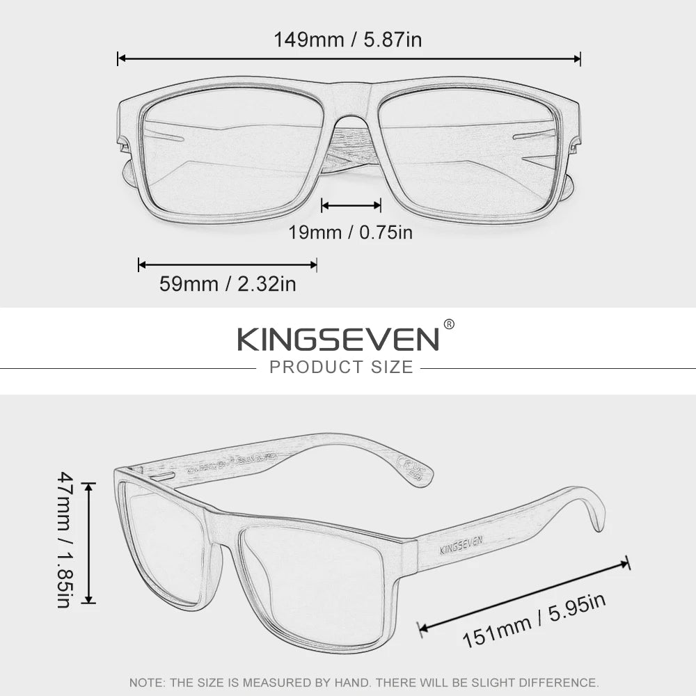 KINGSEVEN Lunettes de soleil tendance en bois pour homme et femme, lunettes rondes tendance, verres polarisés UV400, monture large pour homme, lunettes rétro