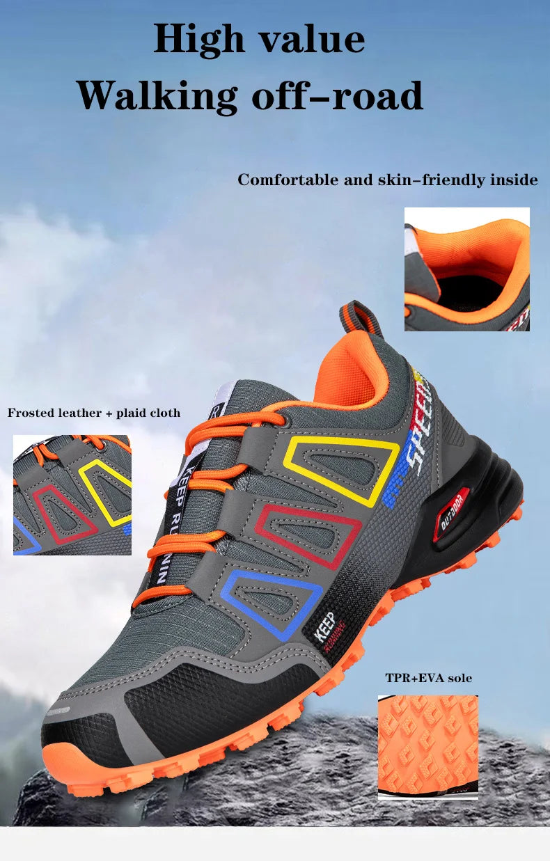 Chaussures de randonnée unisexes à lacets, antidérapantes et légères ; chaussures de sport tactiques d'entraînement pour hommes ; chaussures de cyclisme décontractées sans crampons pour femmes