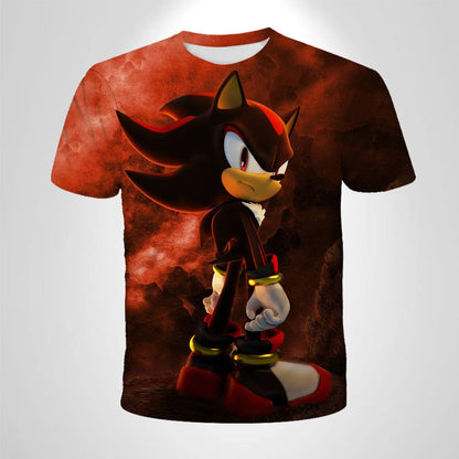 206 Sonic The Hedgehog – anime – oddychająca koszulka dla chłopców, odzież dziecięca, odzież codzienna, oddychający, cienki krój, koszulka unisex