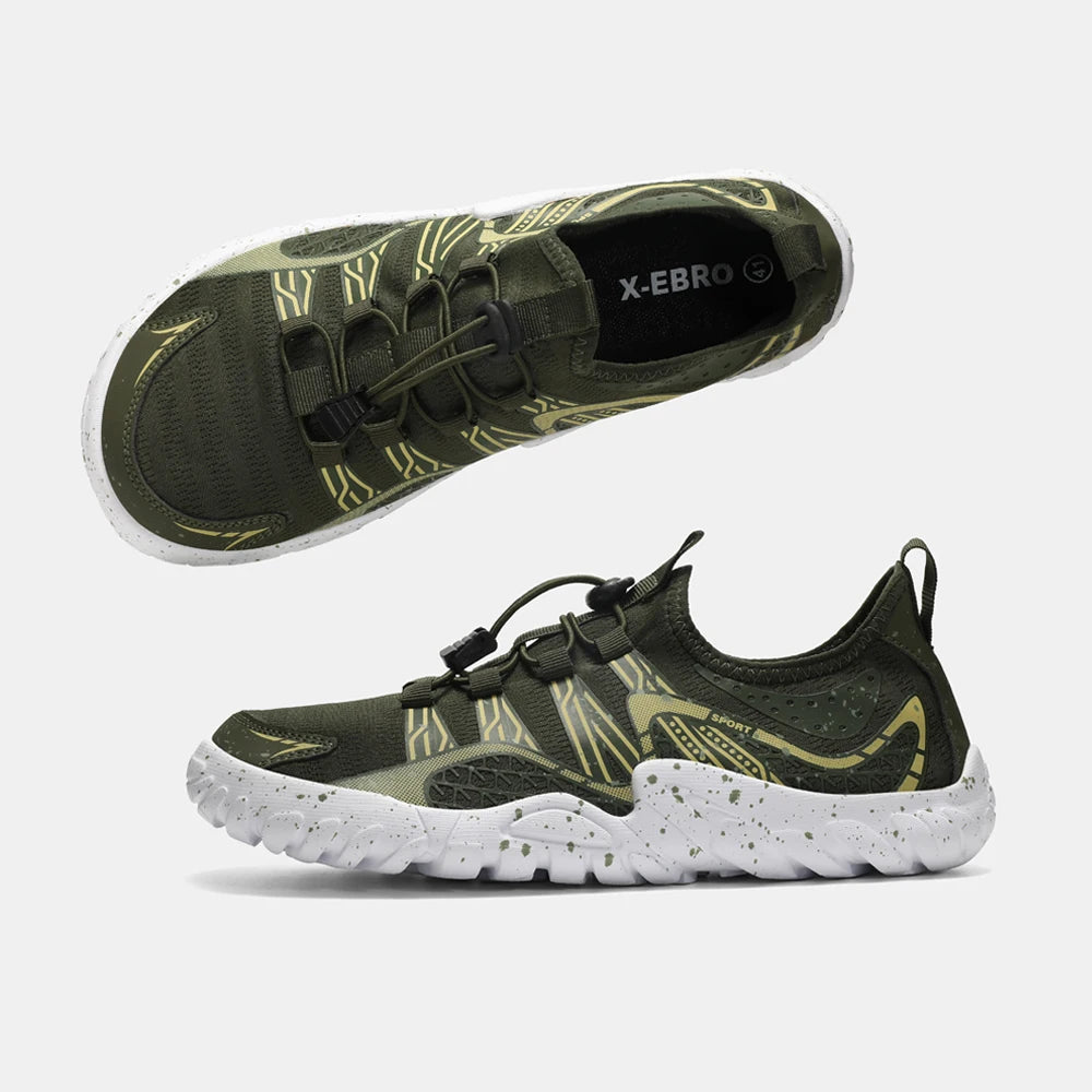 Oiaano Wide Barefoot Man Sports Shoes Black Mesh Knit Ultra Light Breathable Leisure Working Jogging Outdoor Soft Sole Zero Drop