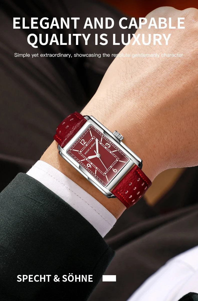 New Specht & Söhne Fashion Couple Watches VH31 Quartz Watches Casual Retro Clocks Sapphire Crystal Leather Strap Wristwatch