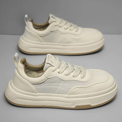 Men's Ultralight Breathable Mesh Sneakers 2025 Fashion Thick Sole Casual Shoes Comfortable Lace-up Trainers for Daily Walking