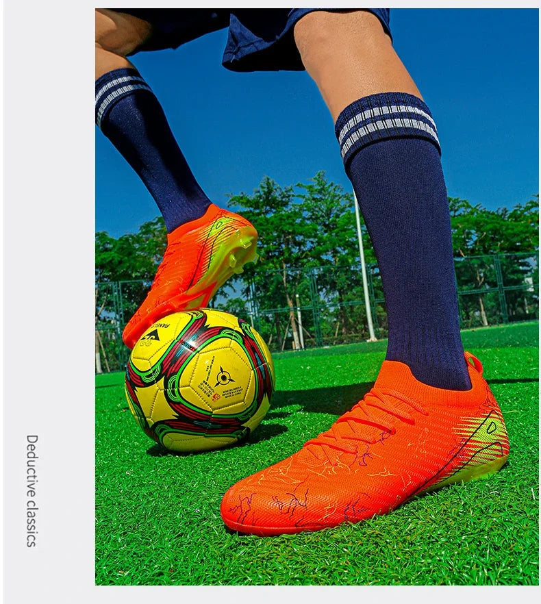 New Men's Soccer Shoes Training Wholesale Top Football Boots Sneakers FG Quality Cleats Non-Slip Drop Shipping Unisex Adult
