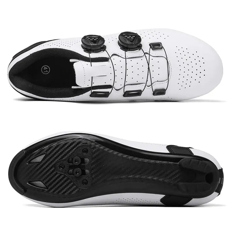 Buty rowerowe MTB dla mężczyzn, sportowe buty do jazdy po bezdrożach i szosie, płaskie buty do szybkiej jazdy na rowerze, obuwie do rowerów górskich z blokami SPD