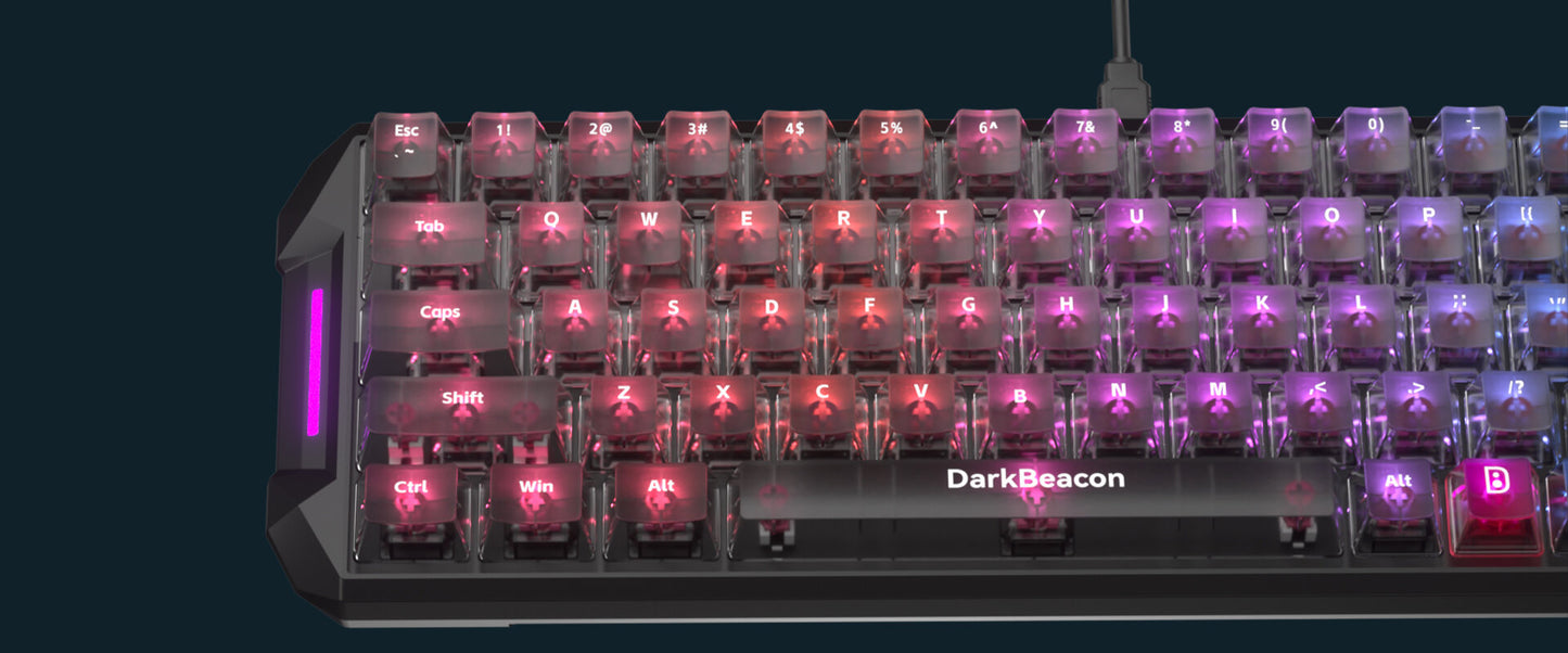 DarkBeacon Flux 68 HE Magnetic Switch Hot Swappable Mechanical Gaming Keyboard, USB-C Wired RGB 65% Layout