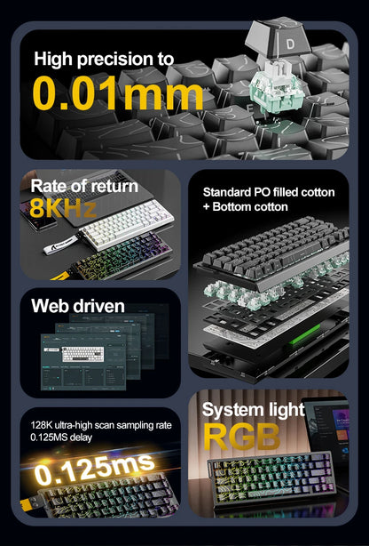 Magnetic Gaming Keyboard ATTACK SHARK X68HE X68PRO HE and FREEWOLF F68 Wired F68Pro Wireless for Pro Gaming 0.01mm Rapid Trigg