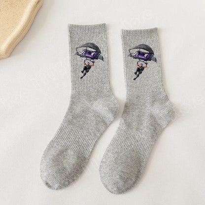 Fortnite Socks Cartoon Game Character Long Socks for Kids and Students in Spring and Autumn Solid Color Cotton Socks Birthday Gifts