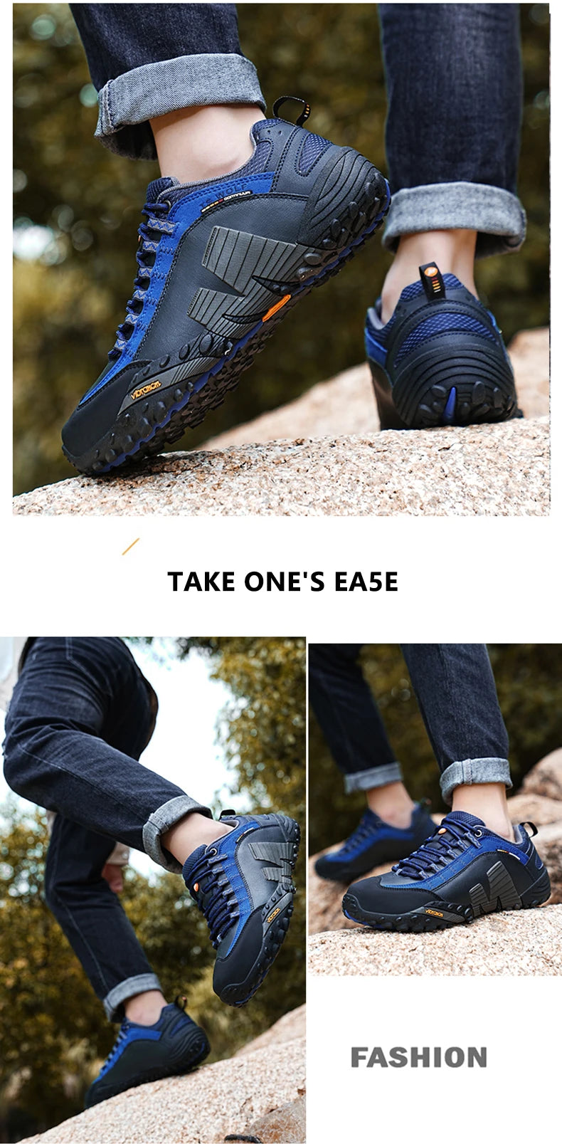 Mountaineering Shoes Men's Genuine Leather Outdoor Sports Anti Slip Mountaineering Hiking Shoes Breathable Tourism Shoes