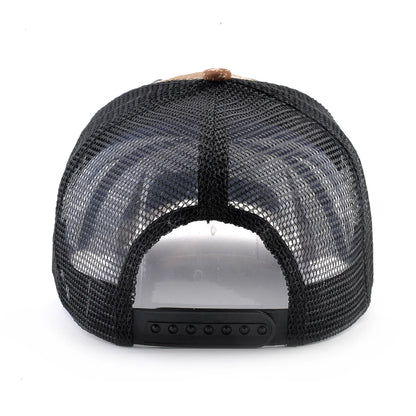 Cappellino trucker fashion con patch ricamata con capra, snapback da baseball quattro stagioni per uomo e donna, cappello con visiera regolabile