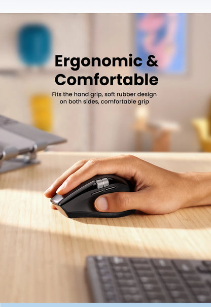 UGREEN  Wireless Mouse Hyper-Fast Scroll Bluetooth 5.4 2.4G Ergonomic 5000DPI for MacBook Tablet Laptops Computer PC Mice