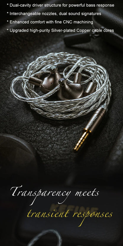 Auricolari cablati Kefine X ANELEARS Delci AE 10mm HiFi IEM – Monitor in-ear con driver DLC+PU e doppia sintonizzazione per musica e gaming