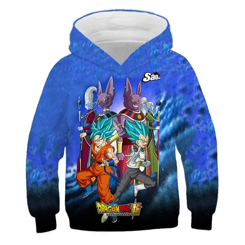 2025 Autumn Cool Dragon Ball Z Kids Boys Sweatshirts Children Casual Boy Hoodies Pullover Anime Dragon Ball Hoodie Hooded Coats