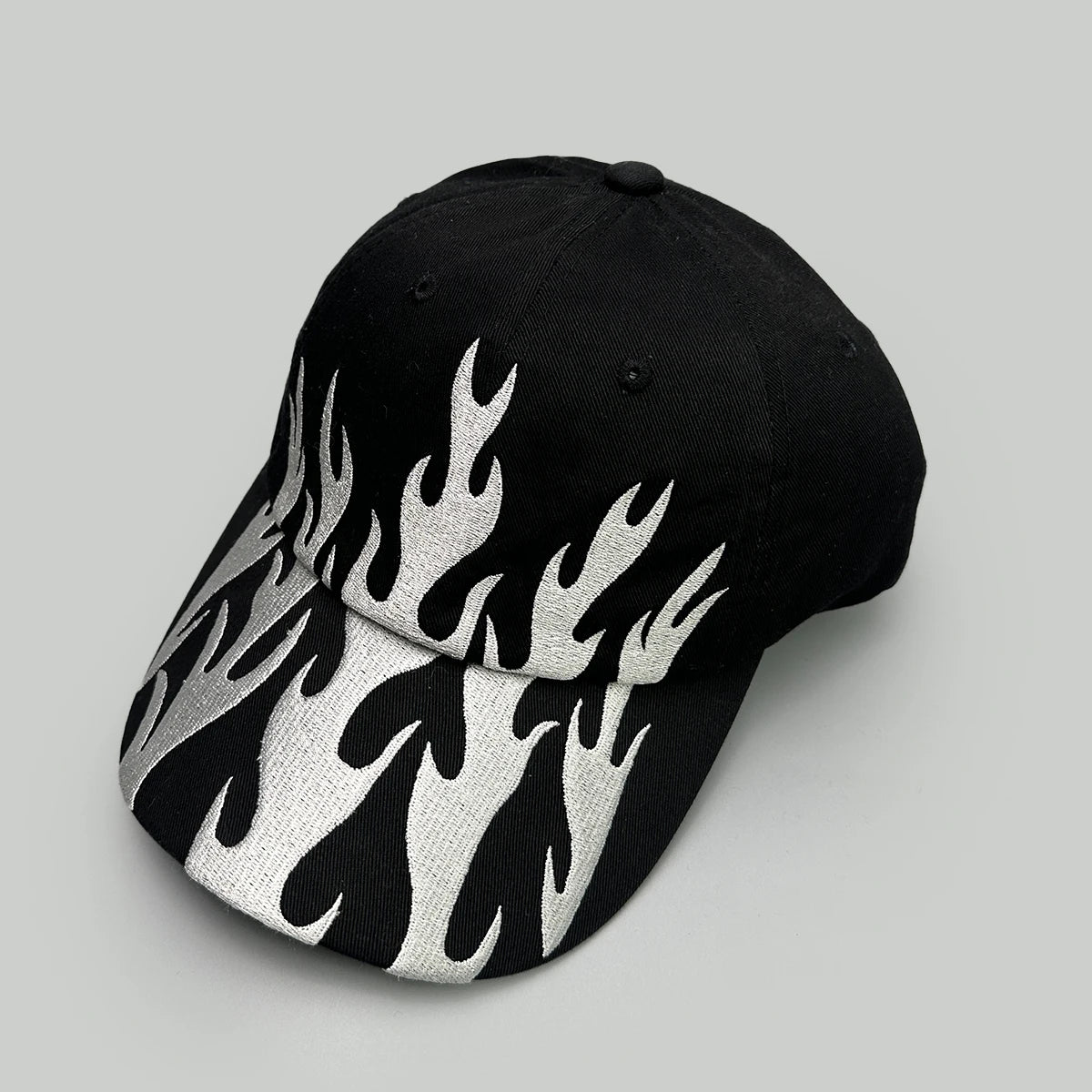 Niche Hip Hop Letter Flame Flag Baseball Hats New Unisex Sunshade Personal Versatile Color Block Fashion Retro ins Peaked Caps