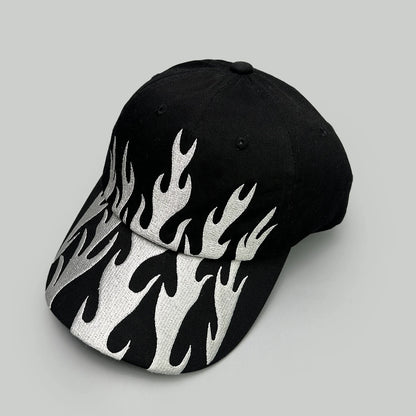 Niche Hip Hop Letter Flame Flag Baseball Hats New Unisex Sunshade Personal Versatile Color Block Fashion Retro ins Peaked Caps