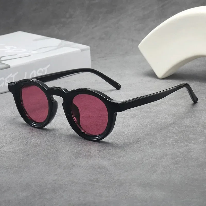 New Retro Round Small Frame Sunglasses Personalized High-end Men's and Women's Glasses Fashion Trend UV Resistant Sunglasses