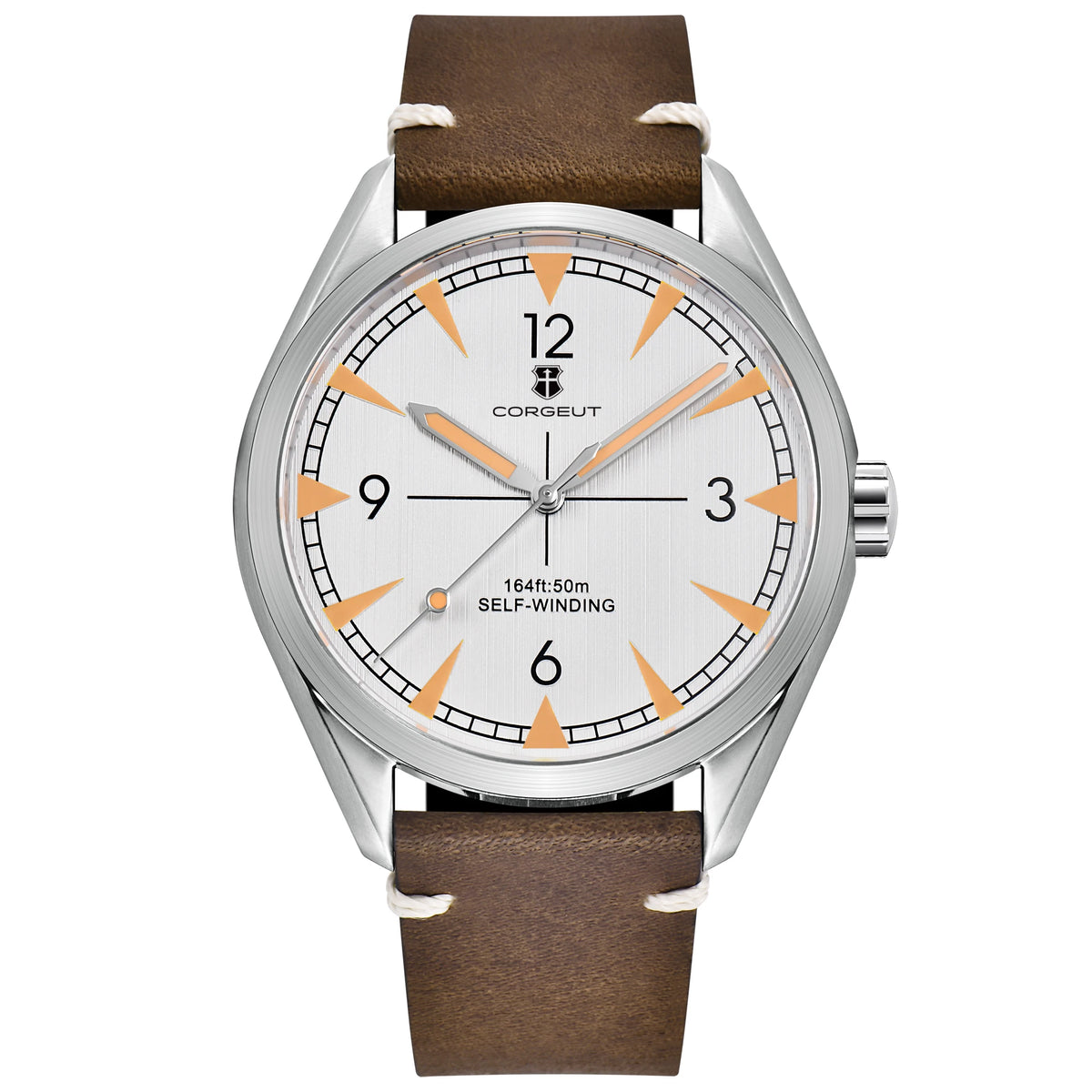 Orologi CORGEUT NH35/MIYOTA 8215 da uomo con cinturino in pelle, meccanici automatici, vetro zaffiro, orologi alla moda, casual e sportivi