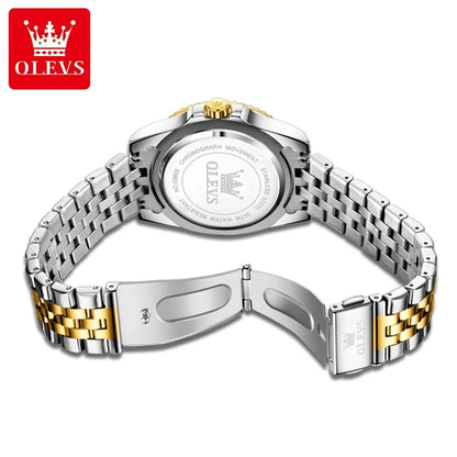 Montre pour homme OLEVS – Montre de luxe, style professionnel, étanche, avec affichage de la date, aiguilles luminescentes, boîtier en acier inoxydable et cadran bleu – Montre à quartz